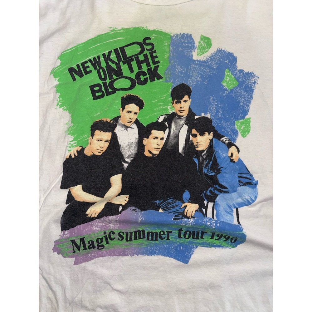 New Kids On The Block NKOTB Magic Summer Tour Merch VTG 1990 T Shirt Mens Medium - Picture 3 of 6